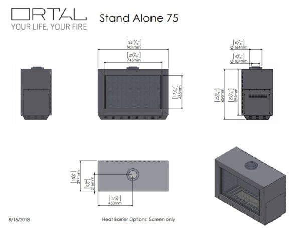 Ortal 75 Stand Alone Fire - Gas Fireplaces