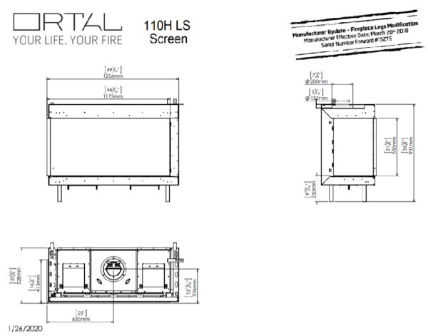 Ortal Clear 110H Corner Fire - Gas Fireplaces