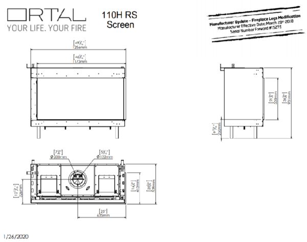 Ortal Clear 110H Corner Fire - Gas Fireplaces
